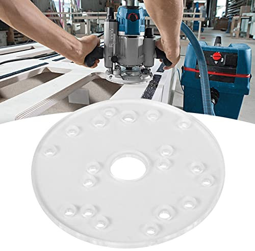 Ejoyous Router Base Plate Replacement, Universal Router Base Adaptor with Centering Pin Acrylic Router Base Attachment Woodworking Router Accessories Parts, Ejoyousvgsfxm4ob7