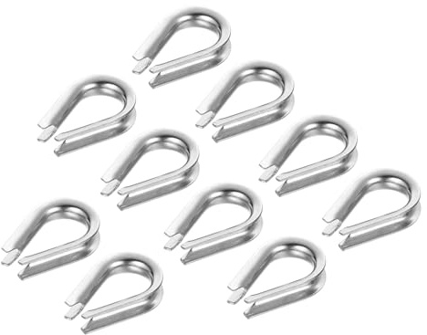PATIKIL 3mm 1/8 Pulgadas Grillete de Cuerda de Alambre, 10 Unidades de Grilletes de Cable de Acero Inoxidable 304 para Aparejo de Barcos