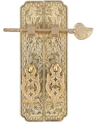 HEEPDD Eleganti Maniglie per Mobili Antichi Cinesi, Maniglia a Tirante, Ferramenta per la Casa Piastra per Porta in Ottone con Motivo Botanico retrò per Cassettiere e Armadietti