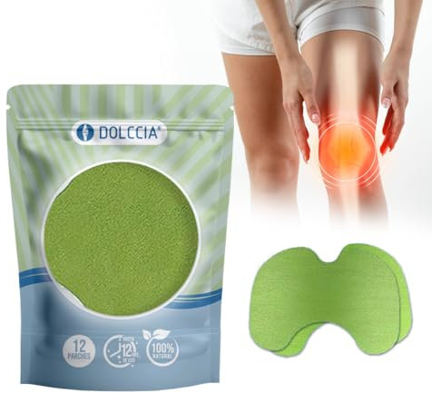 DOLCCIA - Parches naturales para el dolor de rodilla Dolccia, Parche para alivio del dolor, kneerelief, parche de ajenjo, Parches de Calor Moxibustión, Ajenjo, Inflamación, 12 uds