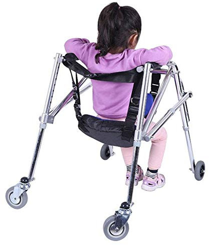 Foldable Lower Limb Training Device for Fractured Disabled People - Assisted Walking Frame Aid by Universal Wheel
