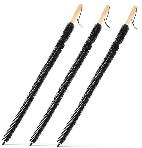 Hoement 3pièces Brosse De Nettoyage De Radiateur Flexible Et Longue Avec Manche Bois Idéale Pour Difficiles Accès Convient Aux Sèche-linge Et Aux Machines à Laver