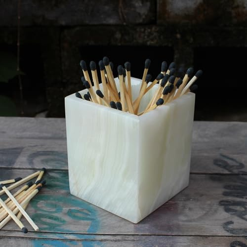 Zahnbürstenhalter aus natürlichem hellgrünem Onyx für Badezimmer, Marmor-Make-up-Pinselhalter, Arbeitsplatten-Organizer