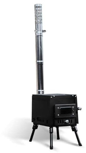 Estufa De Leña Portátil, Con Tubo De Chimenea Y Herramientas De Limpieza Estufa De Tienda, Estufa De Camping, Estufa De Tienda Caliente, Estufa De Leña, Calentador De Tienda De Campaña,BStyle-S