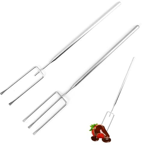 XPEX 2 Piezas Tenedores de Acero Inoxidable Tenedores de Chocolate, Fondue de Chocolate, Tenedores de Fondue Tenedor de Chocolate Tenedor para Chocolates y Trufas DIY
