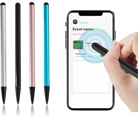 CULEO Punteros para móviles,Lápiz de pantalla táctil, 4 lápices ópticos para tabletas, lápiz óptico para pantalla táctil, de uso común para tabletas, teléfonos móviles, etc.