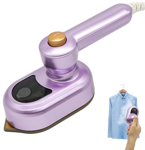 Idota Mini fer à repasser à vapeur - Fer à repasser de voyage - Mini fer à vapeur léger - Semelle anti-adhésive - Chauffage rapide - Avec 50 ml - Pour la maison et les voyages (violet)