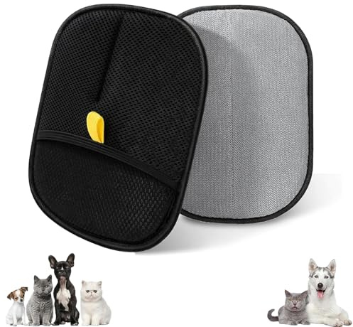 2PCS Upgraded Pet Hair Remover Glove – Electrostatic Pet Hair Removal Glove for Cats & Dogs, Double-Sided Reusable Pet Grooming Gloves, Dog & Cat Hair Remover Glove for Furniture Carpet Clothes