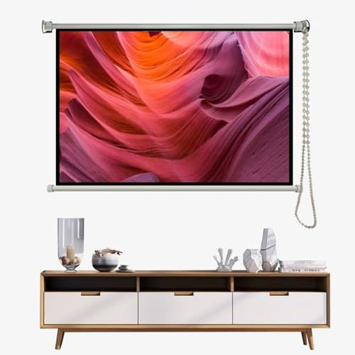 Pantalla de proyección retráctil manual 4K HD para proyector, montaje en pared