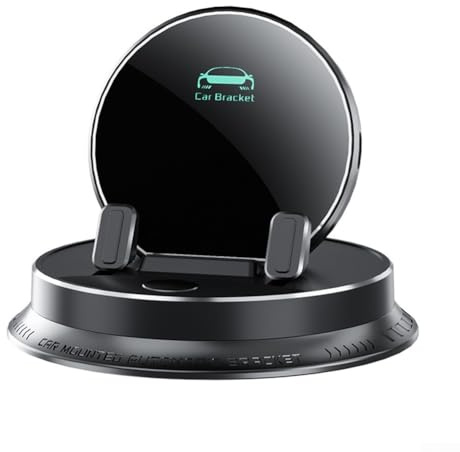 Supporto per telefono da cruscotto multifunzione girevole a 360° con base sicura in silicone antiscivolo, compatibile con tutti i telefoni cellulari, configurazione con una sola mano, angolo di