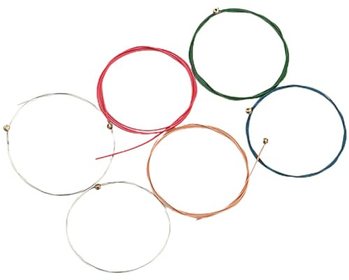 MAGICLULU 6 Stück Teiliges Gitarrensaiten Stahl für Westerngitarre Langlebige Präzise Gespannte Saiten mit Homogener Resonanz Geeignet als Ersatz für Folk Akustikgitarren Komfortables