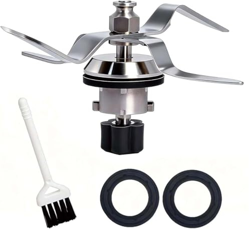 Ersatz-Mixmesser Edelstahl kompatibel mit Monsieur Cuisine Connect & Smart | mit 2 Dichtungsring und 1 Reinigungsbürste(5-Zahn-Basis）
