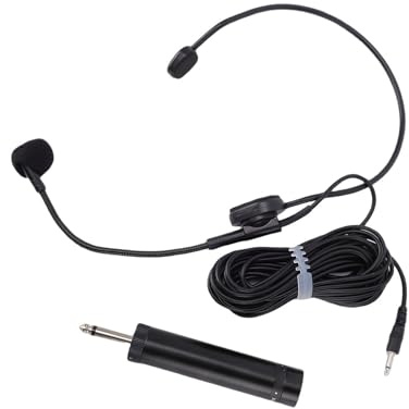 Elprico Microfono con Cuffia, Microfono Flessibile con Audio HiFi per Amplificatore Vocale, Connettore Jack da 3,5 Mm con Cuffia per Cantare, Parlare, Insegnanti, Allenatori,