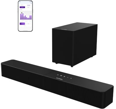 ULTIMEA Soundbar with Wireless Subwoofer, VoiceMX & BassMX, App Control, 2.1ch Sound Bar for TV, 240W Peak Power, Adjustable Bass, HDMI, Optical, Bluetooth 6.0, Poseidon M30 (2026 Model)