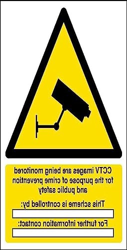 vsafety 6e052an-w CCTV surveiller images sont signe d'avertissement de sécurité, fenêtre Sticker, Portrait, 150 mm x 200 mm, noir/jaune