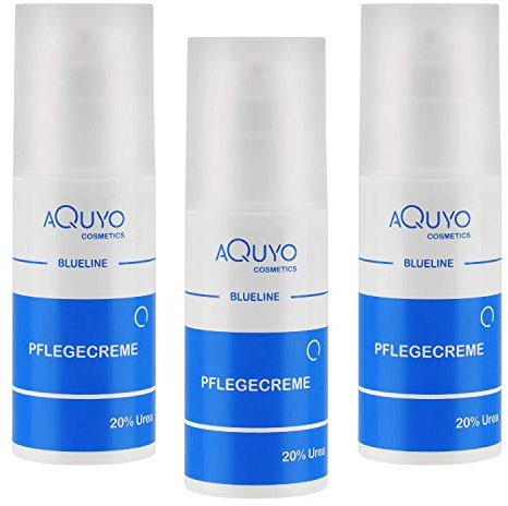 Blueline 20% Urea Creme, Schrundencreme für sehr trockene und verhornte Haut, Pflegecreme bei Schuppenflechte und Neurodermitis, Hornhaut erweicher und Hornhautentferner (3er Pack - 3x 100ml)