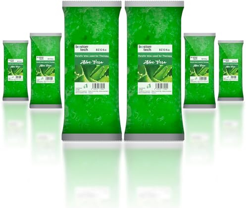 Cire de paraffine pour mains et pieds Boston Tech Rééducation antioxydante + Traitement de l’arthrite + Nourrit + Esthétique | Idéale pour tout bain de paraffine | 6 blocs de 450 g (Aloe Vera)