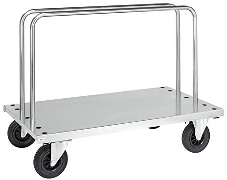 Plattenwagen - Transportwagen - Plattformwagen - Rollen aus Vollgummi - Tragfähigkeit: 500 kg Industriequalität (Mit Bremse)