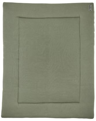 Meyco Baby Knit Basic Laufgittereinlage, Spieldecke (weiches und sicheres Material, Außenseite aus 100 % Baumwolle, waschbar, weich und sanft, trocknergeeignet, Größe: 77 x 97 cm), Forest Green