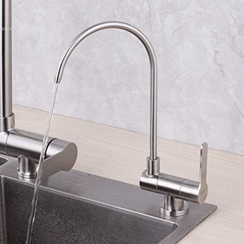 grifo cocina osmosis abatible, grifo puro, acero inoxidable 304, grifo abatible fregadero de cocina doméstico, plegable, cuello de cisne, 1/2 o 1/4-Grifo puro plegable - codo