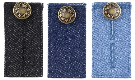 Rallonge de Ceinture pour Jeans et Pantalons, Jeu de 3, Extenseur de taille jusqu'à 5 cm, Rallonge de Ceinture pour Pantalon, Bouton d'extension, Bouton de Rallonge Réglable pour Pantalon et Jeans