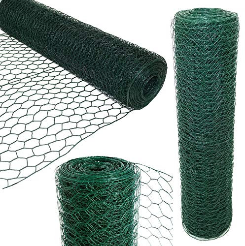 PVC Coated Chicken Wire Rabbit Mesh Green Fencing Aviary Fence 25M Long 60cm High (60CM X 50M)