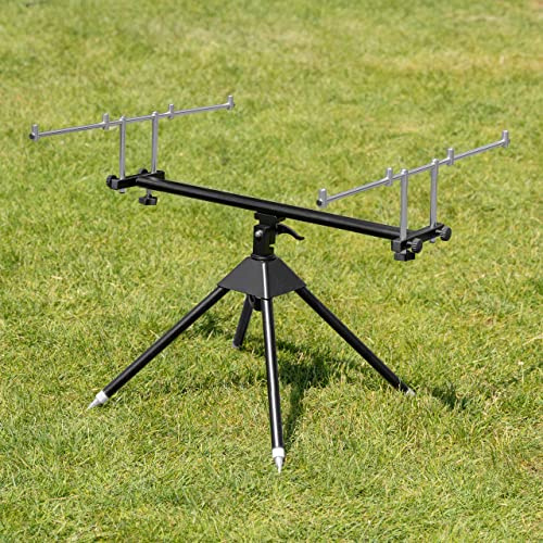 ATLAS Rod Pod pour Pêche – Supports Cannes Pêche | Accessoires de pêche de la Carpe | Styles de en Acier Inoxydable et en Aluminium Noir (Rod Pod en Acier Inoxydable)