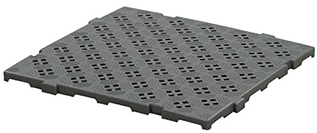 Kunststoff Bodenrost Bodenplatte für Sauna/Garten/Poolbereich 500 x 500 x 25 mm Grau
