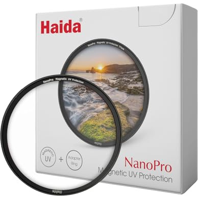 Haida Magnétique Filtre UV pour Objectif 77 mm avec Bague d'adaptation Magnétique – Filtre d'objectif de Protection