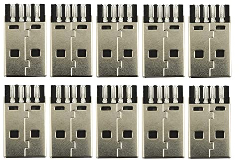 TAODAN 10pcs USB 2.0 maschio connettore porta jack a saldare riparazione USB adattatore di ricambio connettori presa