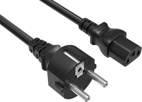 Cable Leader 6ft 18AWG European Schuko Power Cord CEE 7/7 to IEC320 C13, 10A/250V, European Travel Plug, Power Cord for Type F