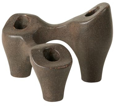 broste Copenhagen Laia Kerzenständer, braun, 2er Set