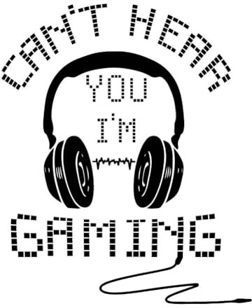 SUPERDANT Wanddekoration Gaming Kopfhörer Wandaufkleber Wandaufkleber „I'M Gaming Can'T Hear You“ Schwarze Zitate Abziehen Und Aufkleben Für Schlafzimmer Spielzimmer Gaming Zimmer Geburtstagsparty