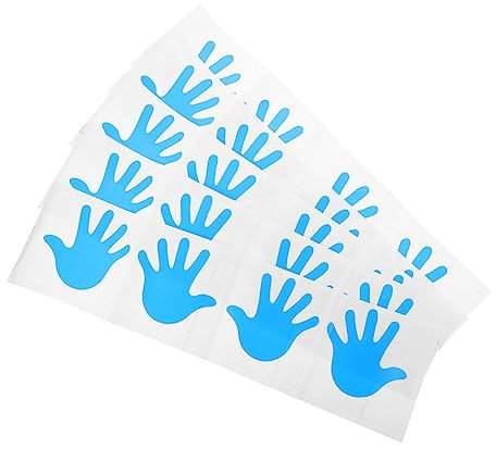 VICASKY Handabdruck Wandtattoo Kinder 10 Selbstklebende Tapete Blauen Paar mit Pvc für Kinderzimmerdekoration für Kindergarten und Wohnraum