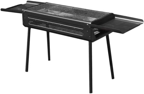 Holzkohlegrill Klein Camping Klappgrill Holzkohle, Outdoor Picknick Campinggrill, Tragbarer BBQ-Holzkohlegrill, Kleiner Camping-Holzkohlegrill Für Garten-Hinterhof-Party (Color : /Black, Size : With