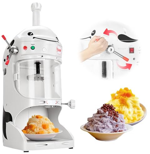 Macchina Per Il Ghiaccio Tritato Elettrica Da 350 W - Volume Del Ghiaccio Tritato: 90 Kg/H, Macchina Per Il Ghiaccio Tritato Elettrica - Spessore Regolabile + Maniglia Di Sollevamento + Paraspruzzi