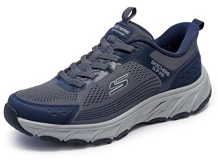 Skechers herr Hillcrest 2.0 Trainer, Marinblå syntetisk textil trim, 41 EU