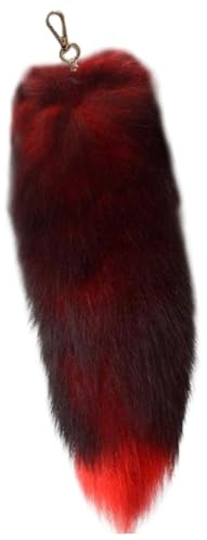 Obelunrp Therian Tail Keychain, 16 -Zoll -Pelzfuchs -Schwanz -Schlüsselbund, realistischer Fuchsschwänze Anhänger für Handtaschen -Cosplay (Stil 3)