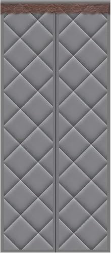Rideau isolant pour porte de garage avec fermeture magnétique - Isolation hivernale pour porte coulissante - Réduction du bruit et des intempéries - Coupe-vent (90 x 209,8 cm)