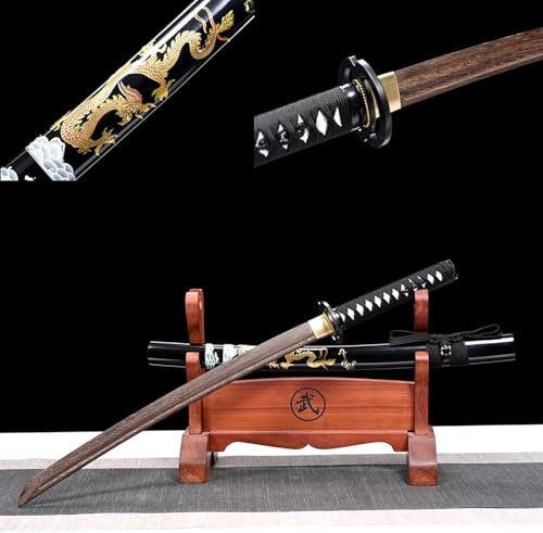 Iaido-svärd av trä med slida, Tachi av naturlig rosenträ, Handgjorda Samurai-svärd i trä, Kendo-kampsportsträning, Samurai-showrekvisita, Anime Cosplay, Samlarobjekt-78CM