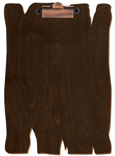 Bütic Holz Klemmbrett Holzbrettform Walnuß dunkel für DIN A3 A4 A5 A6 aus 3mm Birkensperrholz und mit widerstandsfähigem Klarlack versiegelt