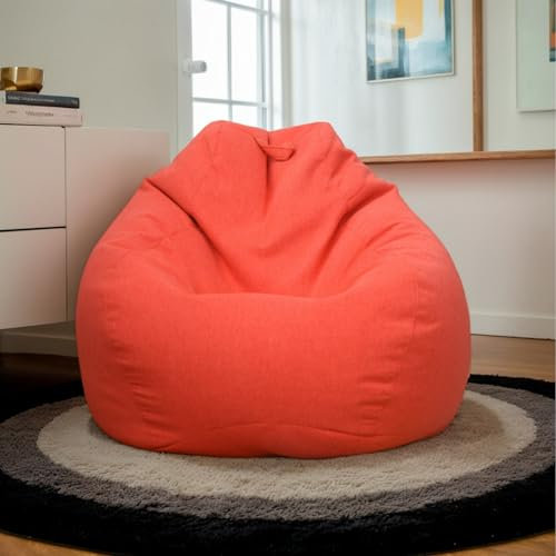 HORLSKI Solo Poltrona A Sacco Impermeabile Poliestere Pera Forma Sedia Da Gioco A Sacco Per Adulti Giardino Soggiorno,Rosso,100 * 120cm