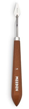 MEEDEN Paleta de artista cuchillo de pintura: 7.75 pulgadas, cuchillo raspador de paleta de arte flexible de acero inoxidable con mango de madera para aceite, acrílico, mezcla de colores, #1