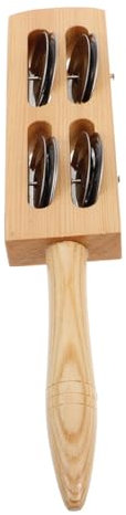 BESTonZON Junge Mädchen Handglocke Holzschellenstab Klingende Schellen Rhythmus Stick Musikinstrument Sicher Glatt Für Musikschule Weihnachten