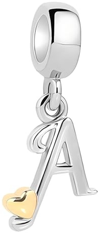 XWN Perles lettres A à Z pour bracelet, argent 925, compatible Pandora et bracelets/colliers européens, pour femmes/filles X237.