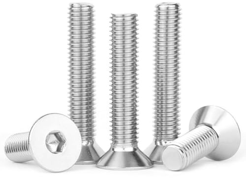 50 pezzi M4 x 40 mm Viti a testa svasata, in acciaio inossidabile, esagono, filettatura metrica, viti a testa svasata durevoli per mobili, ingegneria meccanica e fai da te, viti M4 di alta qualità con