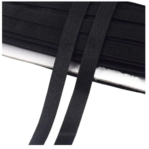 Banda elástica de nailon for ropa interior, 10/20 m, 6-40 mm, for sujetador, correas, cinta de cincha, for manualidades, cinturón de ropa, bandas de goma elásticas for coser(Black,20METERS-6MM)