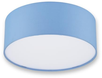 REV Deckenleuchte - 30cm, moderner Stoff-Lampenschirm in Pastell, hellblau | Deckenlampe Wohnzimmer | Stilvoller Leinenstoffschirm | inklusive zwei E27 Fassungen