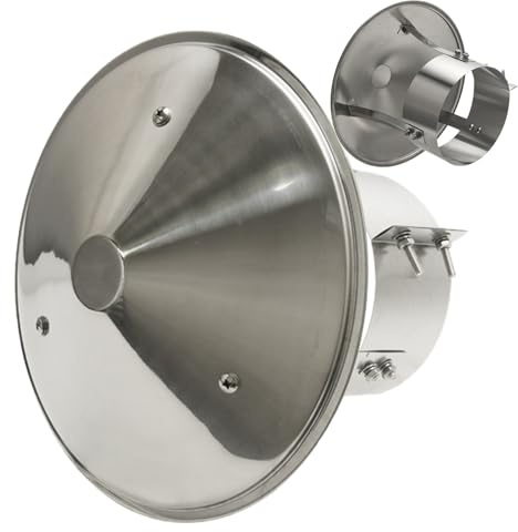 Comignolo Canna Fumaria Acciaio Inox 201, Antipioggia Antivento Regolabile | Terminale rotondo per scarico fumi, camino e tubo stufa, resistente alle intemperie negli spazi esterni(90mm)
