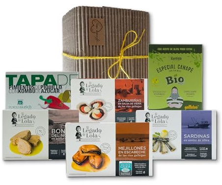 Pack Conservas para Regalar Rías de VinNatura - Lote Gourmet de Galicia | Caja conservas gourmet de Galicia con elaboración tradicional. Regalos para empresas, celebraciones, tarjeta personalizable